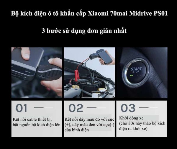 Bộ kích điện bình ắc quy xe ô tô Xiaomi 70mai Midrive PS01