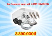 Bộ 2 Camera quan sát kbvision 1.0MP Full bộ